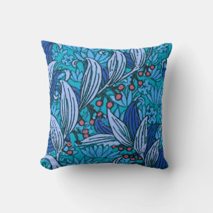 Blue Floral Antique Boho Modern Cushion