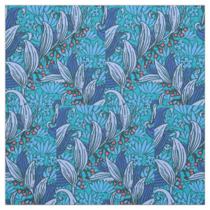 Blue Floral Antique Boho Modern Fabric