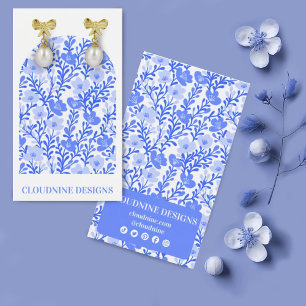 Blue Floral Arch Earring Jewellery Display Card