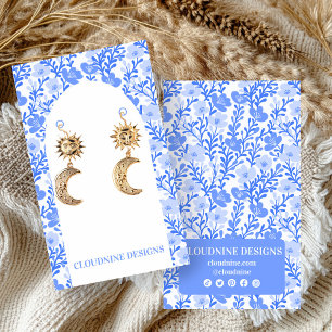 Blue Floral Arch Earring Jewellery Display Card