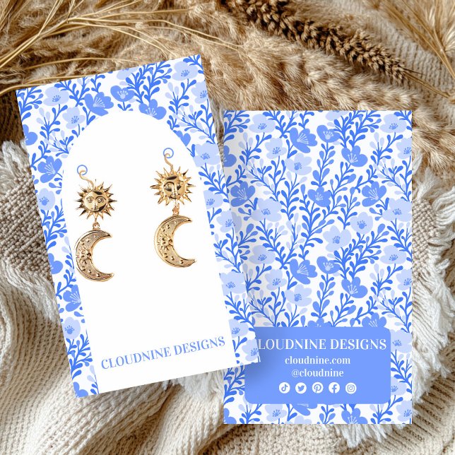 Blue Floral Arch Earring Jewellery Display Card (Blue Floral Arch Earring Jewelry Display Card
)