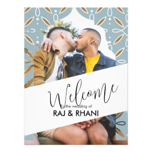 Blue Floral Arch India-Inspired Wedding Photo