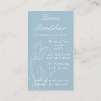 Blue Floral Arrangement Designer Business Cards