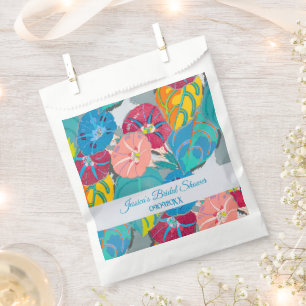 Blue Floral Art Deco Vintage 1920s Bridal Shower Favour Bag