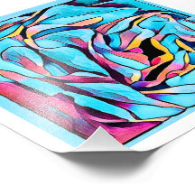 Blue Floral Art Print