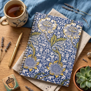 Blue Floral Artist Design William Morris Notebook 