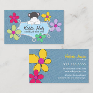 Blue Floral Baby Doodle Frame for Handmade Sellers Business Card