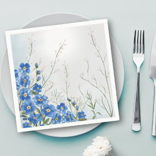 Blue Floral Baby in Bloom Shower  Napkin
