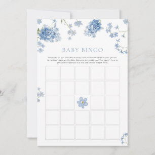 Blue Floral Baby Shower Game Baby Bingo Game