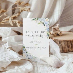 Blue Floral Baby Shower Guess the Baby Food Game