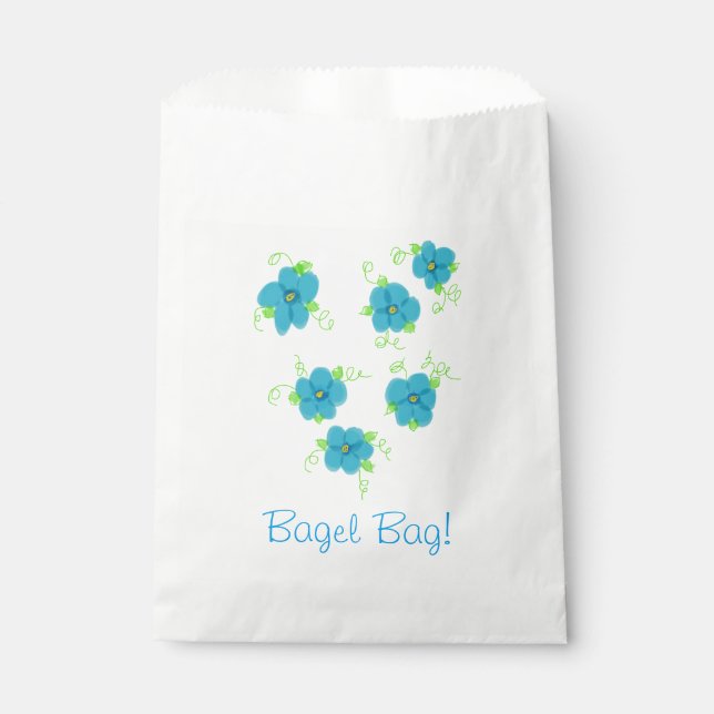 Blue Floral Bagel Bag (Front)