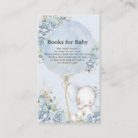 Blue Floral Balloon Elephant Books for Baby Shower