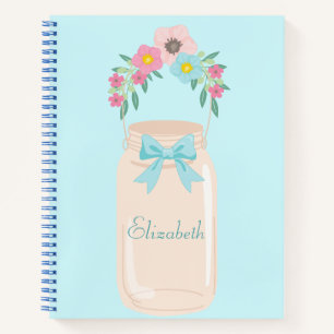 Blue floral beauty notebook