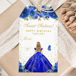 Blue Floral Blonde Hair Princess Sweet Sixteen Gift Tags<br><div class="desc">This elegant and glamourous sweet sixteen birthday gift tag can be personalised with a name. The design features a beautiful princess with blonde hair and fair skin in a royal blue ball gown. The text combines handwritten script and modern sans serif fonts for a classy and sophisticated look. The floral...</div>