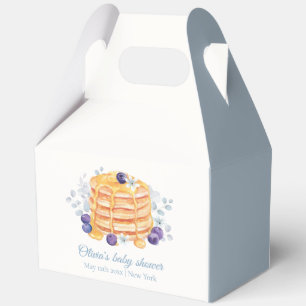 Blue Floral Blueberry Pancake Brunch Baby Shower Favour Box