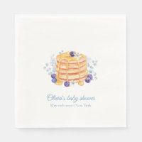 Blue Floral Blueberry Pancake Brunch Baby Shower