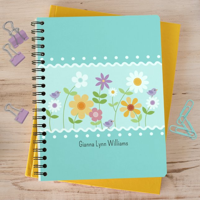 Blue Floral Botanical Monogrammed Notebook (Creator Uploaded)
