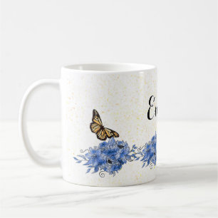 Blue Floral bouquet in the blooming garden Coffee Mug