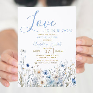Blue Floral Bridal Shower Bridal Brunch Invitation
