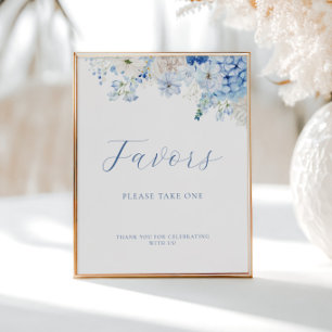 Blue Floral Bridal Shower Favours Poster