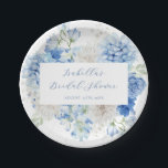 Blue Floral Bridal Shower Paper Plate<br><div class="desc">These bridal shower paper plates feature a watercolor floral frame with elegant flowers in varying shades of blue and white, perfect for a "Something Blue Before I Do" theme. With its sophisticated flower frame and attention to detail, these paper plates will set the tone for a memorable and elegant bridal...</div>