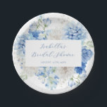 Blue Floral Bridal Shower Paper Plate<br><div class="desc">These bridal shower paper plates feature a watercolor floral frame with elegant flowers in varying shades of blue and white, perfect for a "Something Blue Before I Do" theme. With its sophisticated flower frame and attention to detail, these paper plates will set the tone for a memorable and elegant bridal...</div>