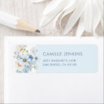 Blue Floral Bridal Shower Return Address Label<br><div class="desc">Soft blue florals bridal shower return address label for an elegant finishing touch on envelopes. Perfect for invitations,  thank you cards,  or shower correspondence. Coordinate with the matching pieces in this collection for a beautifully styled event.</div>