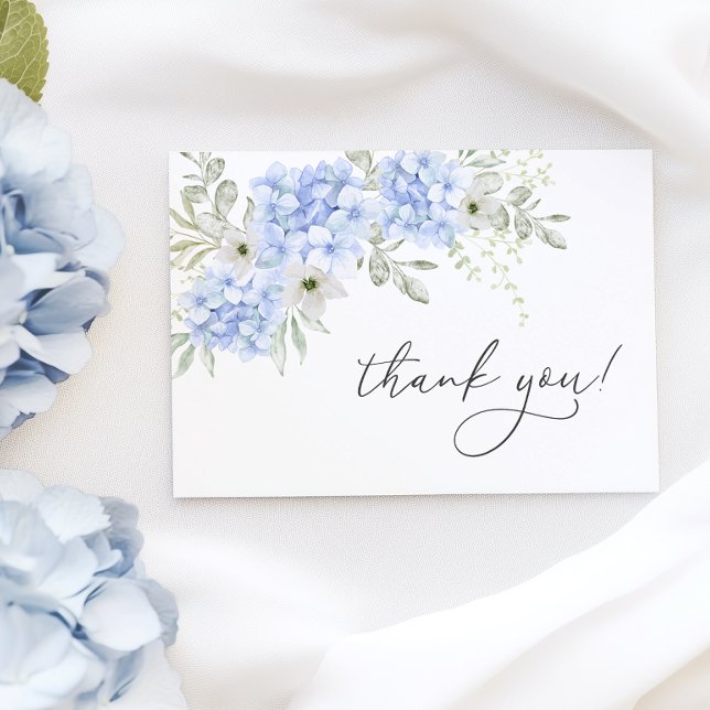 Blue Floral Bridal Shower Thank You Card (Creator Uploaded)