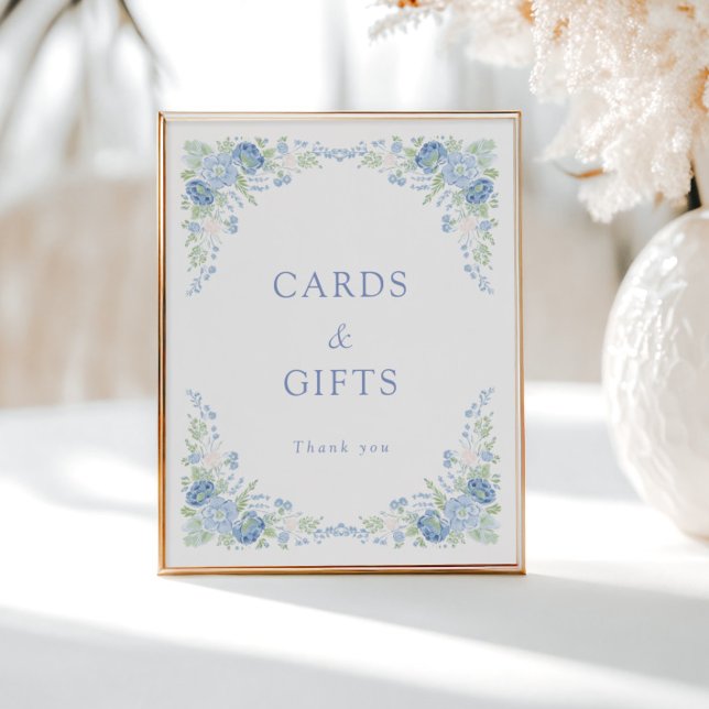 Blue Floral Bridal Tea Party Welcome Poster (Creator Uploaded)