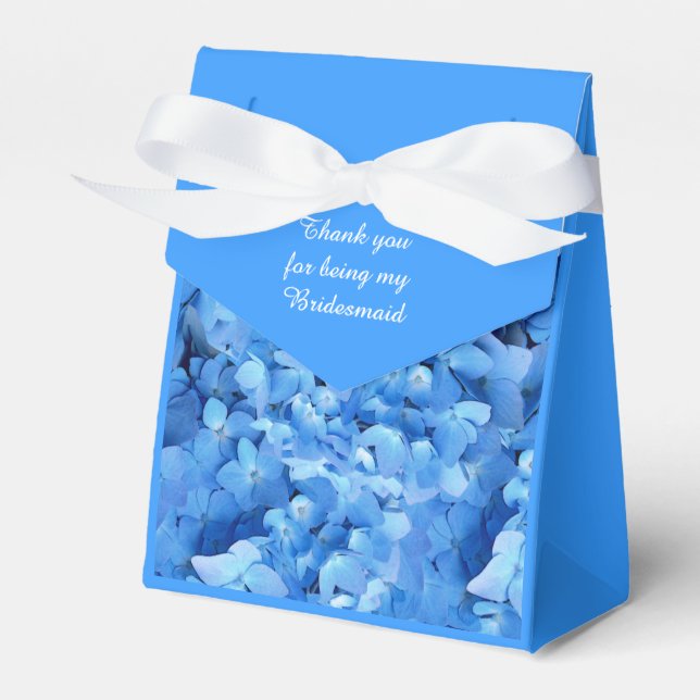 Blue Floral Bridesmaid Thank You Favour Box (Front Side)