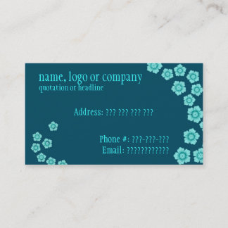 Blue Floral Business Card
