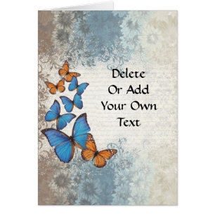 Blue floral butterflies