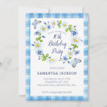 Blue Floral Butterflies Girls 16th Birthday Invitation<br><div class="desc">Nature watercolor floral and butterflies girls 16th birthday party invitation. This pretty light blue watercolor designed invite is totally customised by you. The background design includes a blue watercolor gingham, white frame and blue and white floral wreath. Two matching blue butterflies hover around the wreath that includes custom text for...</div>