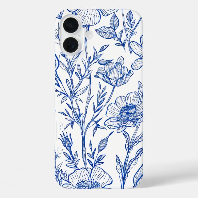 Blue Floral Case-Mate iPhone Case (Back)