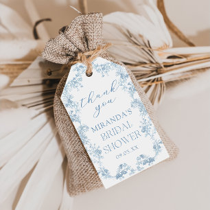 Blue Floral Chinoiserie Bridal Shower Gift Tags