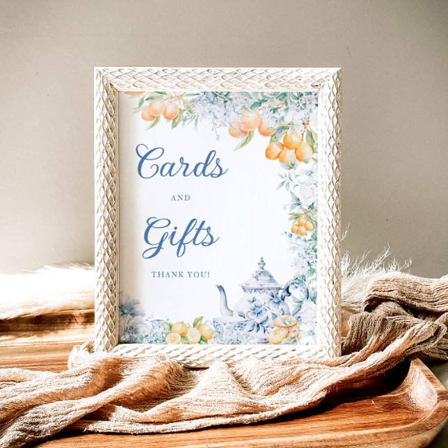 Blue Floral & Citrus Tea Party Cards and Gifts Poster (Creator Uploaded)