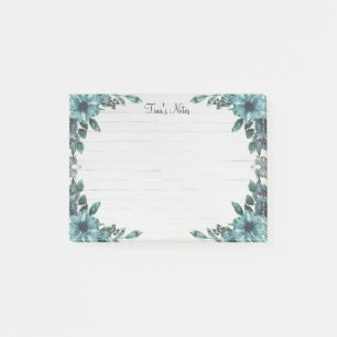 Blue Floral Corners Post-it Notes
