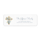 Blue Floral Cross | Return Address Label