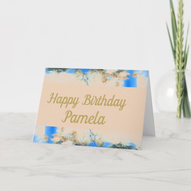 BLUE FLORAL CUSTOM BIRTHDAY CARD (Front)