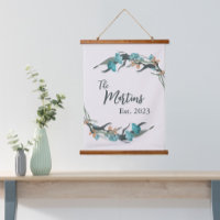 Blue Floral Custom Family Established Date