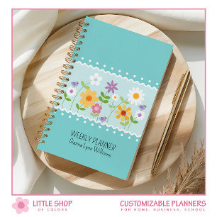 Blue Floral Customisable Planner