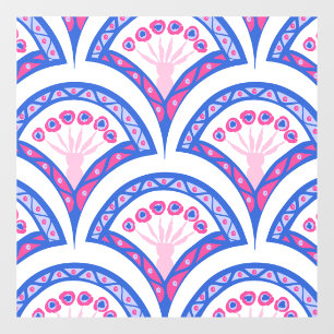 blue floral damask pattern 