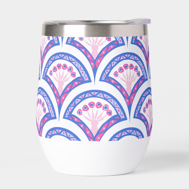 blue floral damask pattern  (Left)