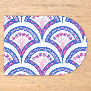 blue floral damask pattern acrylic invitations