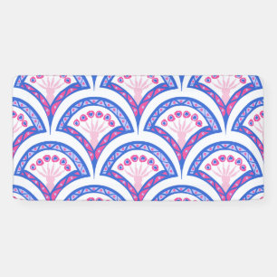 blue floral damask pattern banner