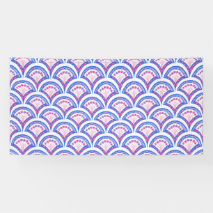 blue floral damask pattern banner
