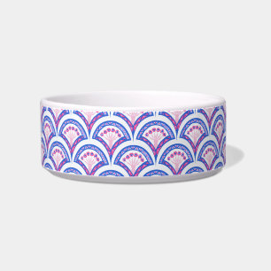 blue floral damask pattern bowl