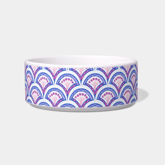 blue floral damask pattern  bowl (Front)