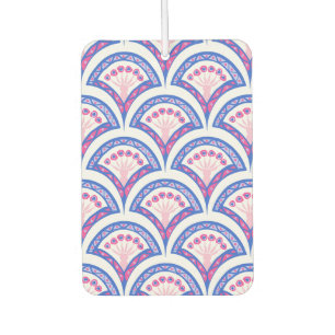 blue floral damask pattern car air freshener