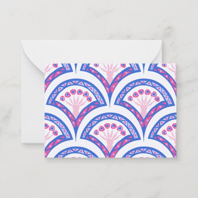 blue floral damask pattern  card (Front)